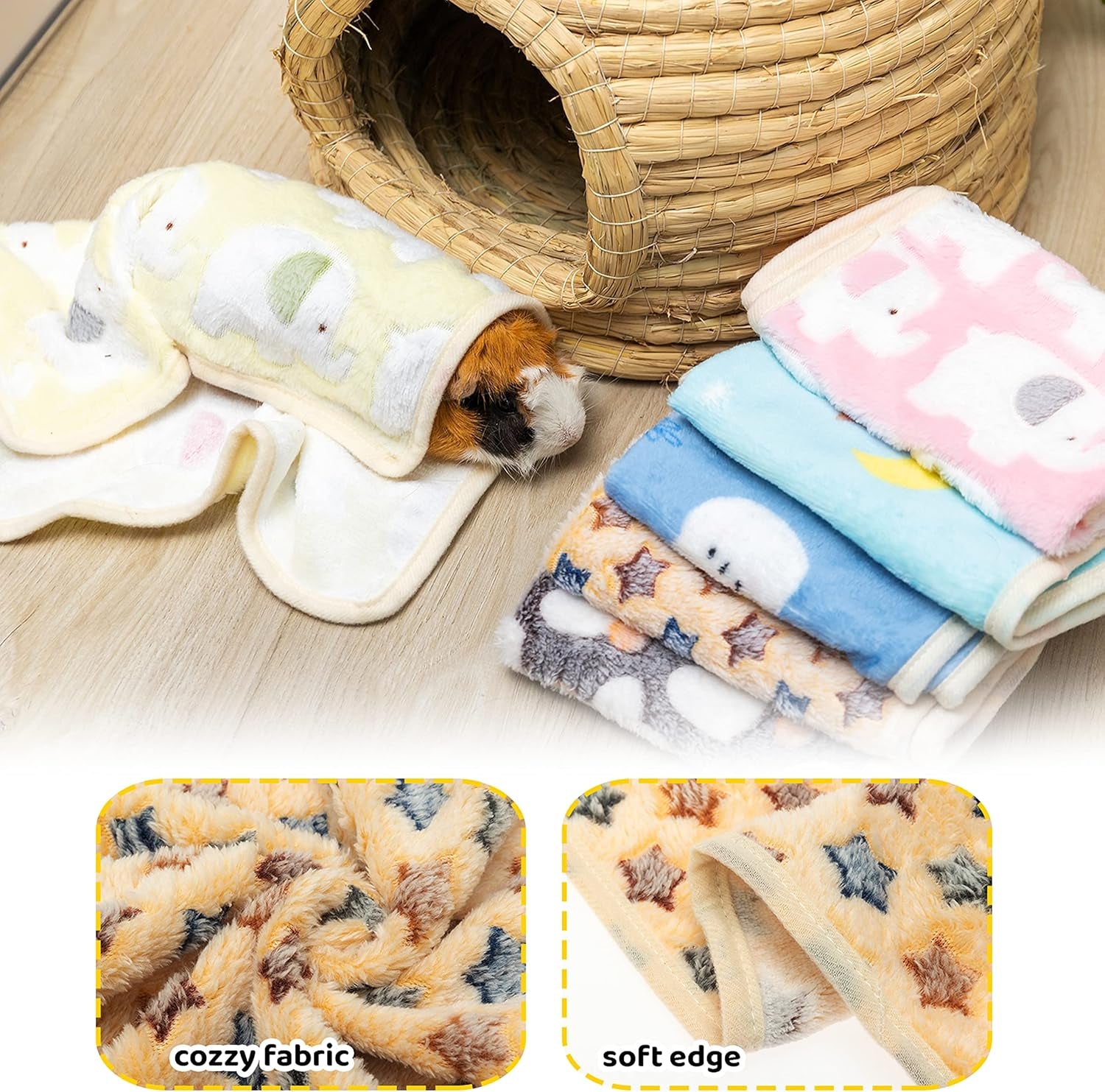 cusozwo-guinea-pig-bedding-mat-6-pack-soft-fleece-small-pet-blankets-washable-small-animal-cage-liners-sleep-mat-accessories-for-rat-rabbit-hamster-hedgehog-13-7x13-7in