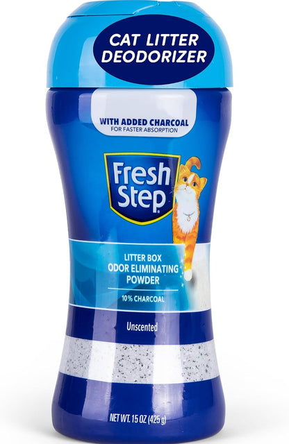 Fresh Step Odor Eliminator Powder, Unscented | Charcoal Formula | 15 Ounces | Sifting Pour Cap | for Litter Boxes7
