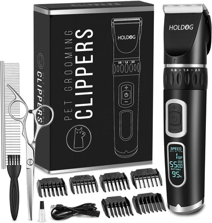 Dog Clippers Professional Heavy Duty Grooming Clipper 3-Speed Low Noise High Power Rechargeable Cordless Pet Tools for Small & Large Dogs Cats Pets with Thick Coats9