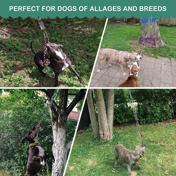 HOPET Dog Outdoor Bungee Hanging Toy, Tether Tug of War Toys for Medium to Large Dog to Exercise, Durable Interactive Tug Toy, Dog Rope Toys9