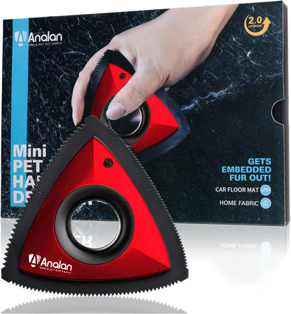 Analan Mini Pet Hair Remover for Car Detailing Dog Hair Tool Brush(Black) | Deep Cleaning, Reusable Rubber, Gentle on Fabrics, Triangle Design for Car Interiors, Couch, Rugs, Carpet, Mats & Furniture9