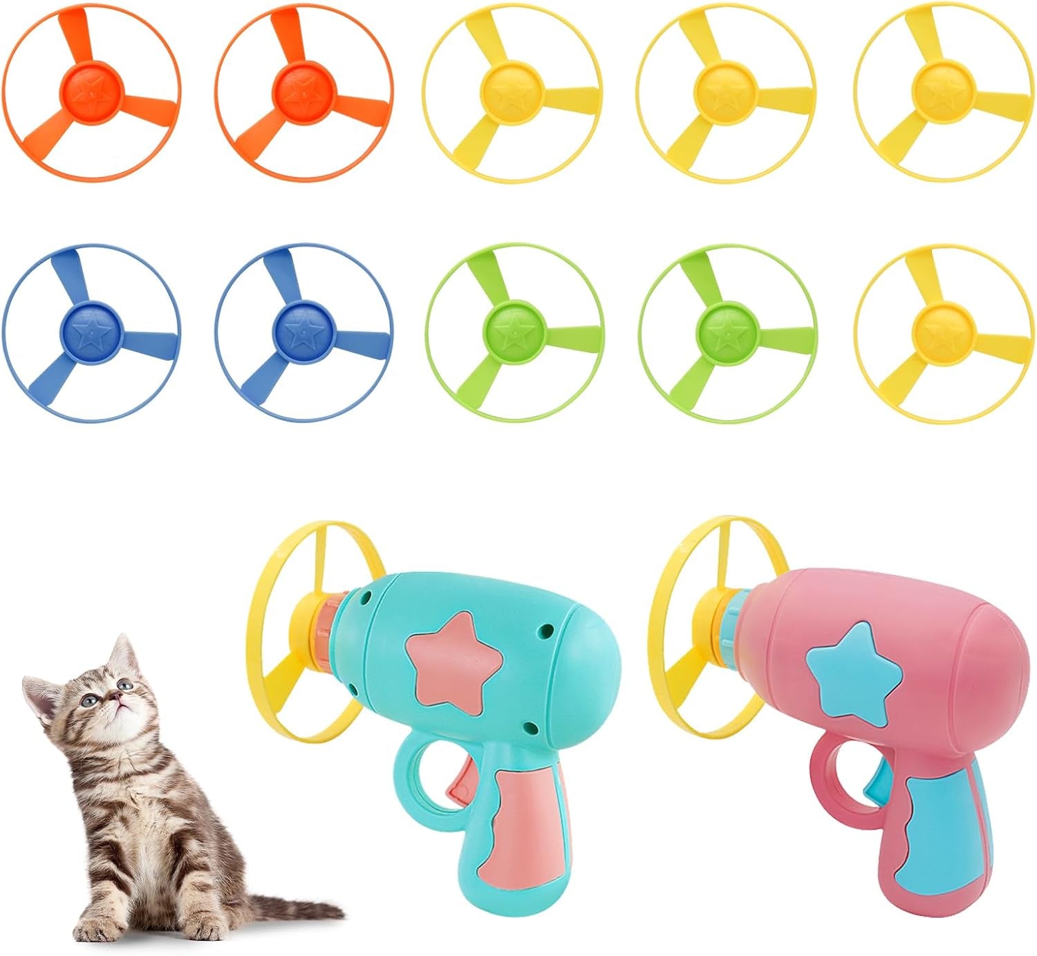 andiker-cat-fetch-toy-interactive-kitten-flying-disc-launcher-toy-with-5-colorful-flying-propellers-for-cat-enrichment-flying-saucer-toy-for-cats-for-training-and-chasing-blue