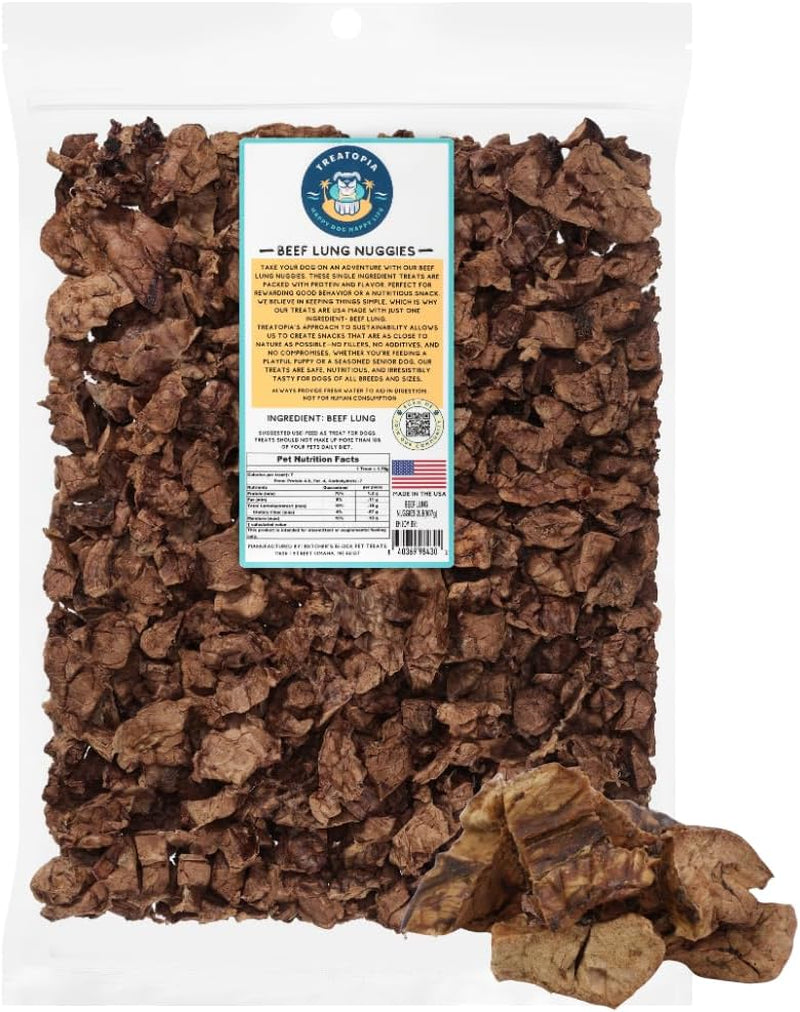 treatopia-beef-lung-nuggies-dog-treats-1-lb-bag-all-natural-healthy-high-protein-hand-trimmed-slow-roasted-made-in-the-usa-nutritious-no-additives-no-fillers-all-life-stages