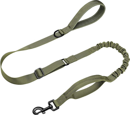 Forestpaw Tactical Dog Leash for Large Dogs, Khaki, 4-5FT | Heavy Duty Bungee, Shock Absorption, 2 Padded Handles, for Training Running Walking8