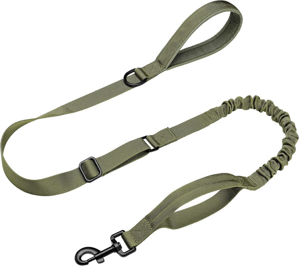 Forestpaw Tactical Dog Leash for Large Dogs, Khaki, 4-5FT | Heavy Duty Bungee, Shock Absorption, 2 Padded Handles, for Training Running Walking8