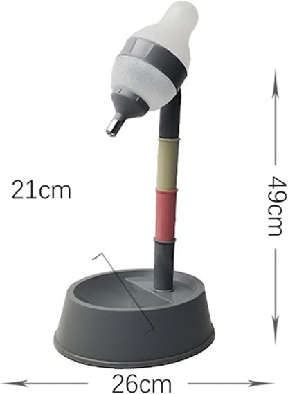 Pet Standing Water Dispenser, Adjustable Height Automatic Dog Water Bottle with No Drip Stainless Steel Ball Valve 2-In-1 Feeding Station with Base Bowl for Small Medium Dogs Cats (Deep Gray Bottom)4