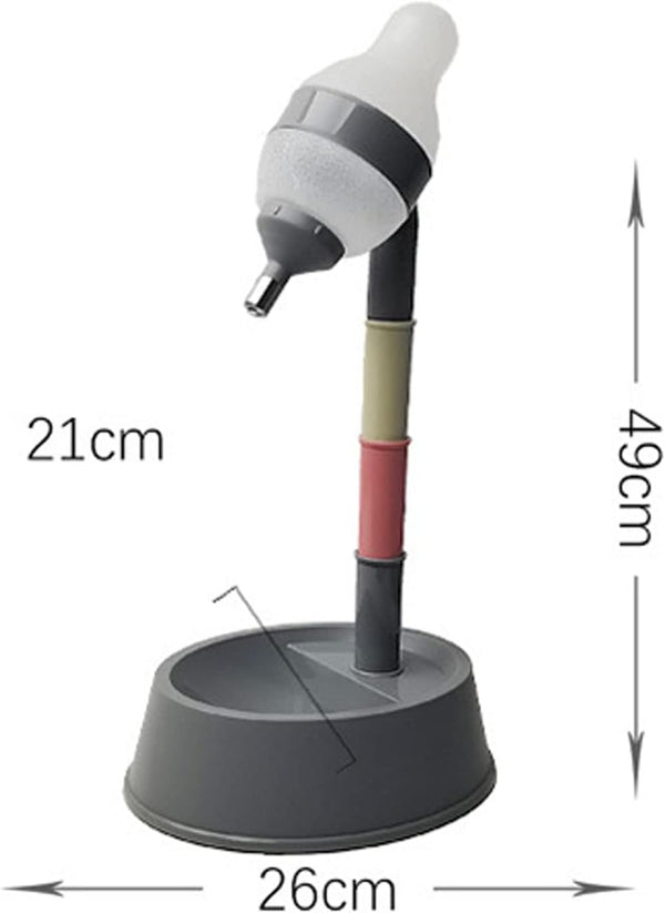 Pet Standing Water Dispenser, Adjustable Height Automatic Dog Water Bottle with No Drip Stainless Steel Ball Valve 2-In-1 Feeding Station with Base Bowl for Small Medium Dogs Cats (Deep Gray Bottom)4