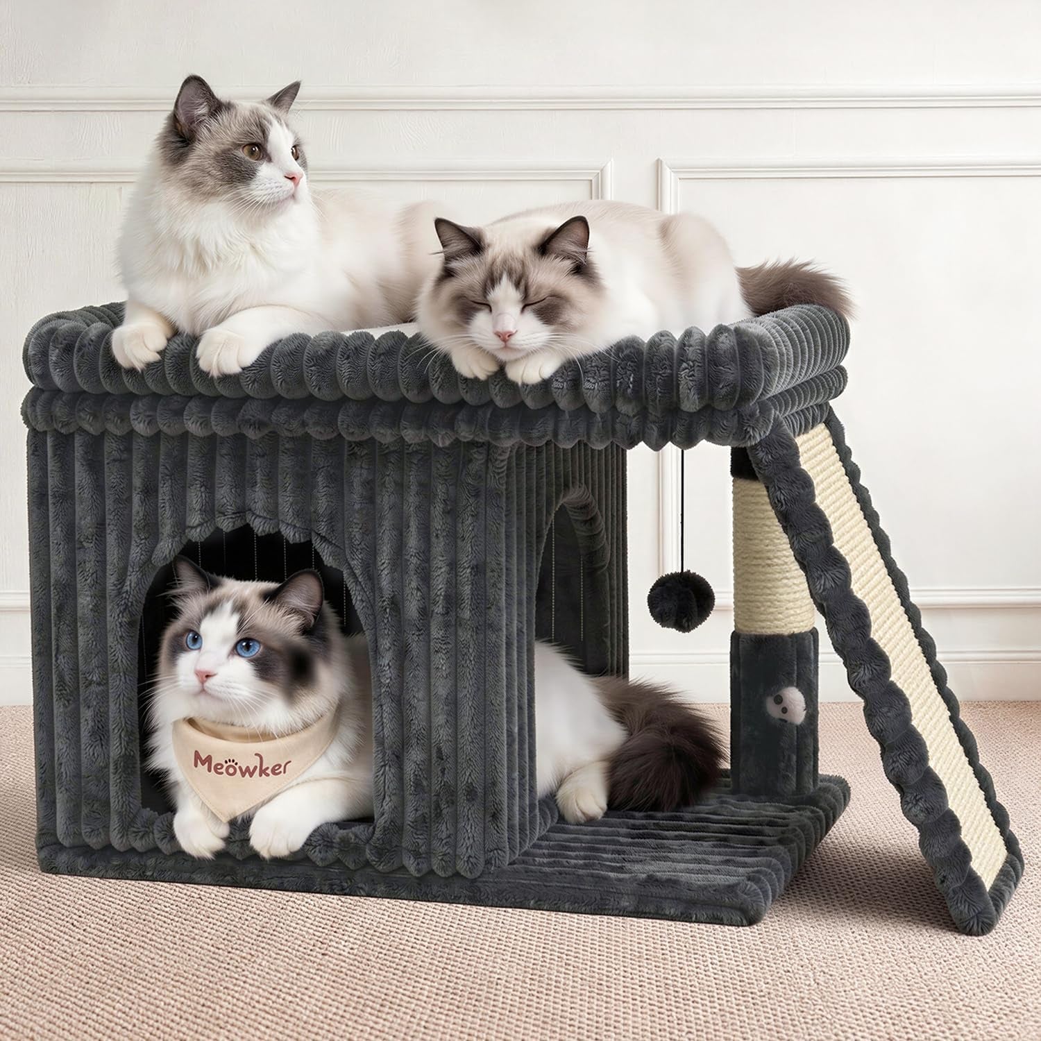 cat-tree-tower-bed-with-scratching-post-for-indoor-cats-dark-gray-modern-heavy-duty-sturdy-small-condo-equipped-with-platform-perch-hideout-ideal-rest-climb-area-for-kittens-large-cats