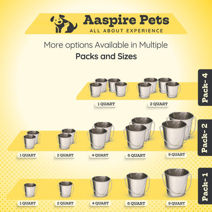 Stainless Steel Flat Side Bucket 1 Quart (0.25 Gallon)- Heavy Duty Hanging Food & Water Pail for Dogs, Cats, Birds, Kennel, Cages & Crates, Durable Rustproof Multi-Purpose Feeding Buckets9