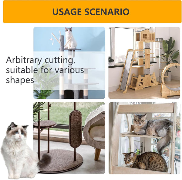120"X15.8" Cat Scratch Furniture Protector Keep Couch Sofa Protection anti Claws Corner Wall Scratcher Post Sisal Scratching Mat Carpet Pad Cover Fabric Tree Guards Remnants (Light Grey)5