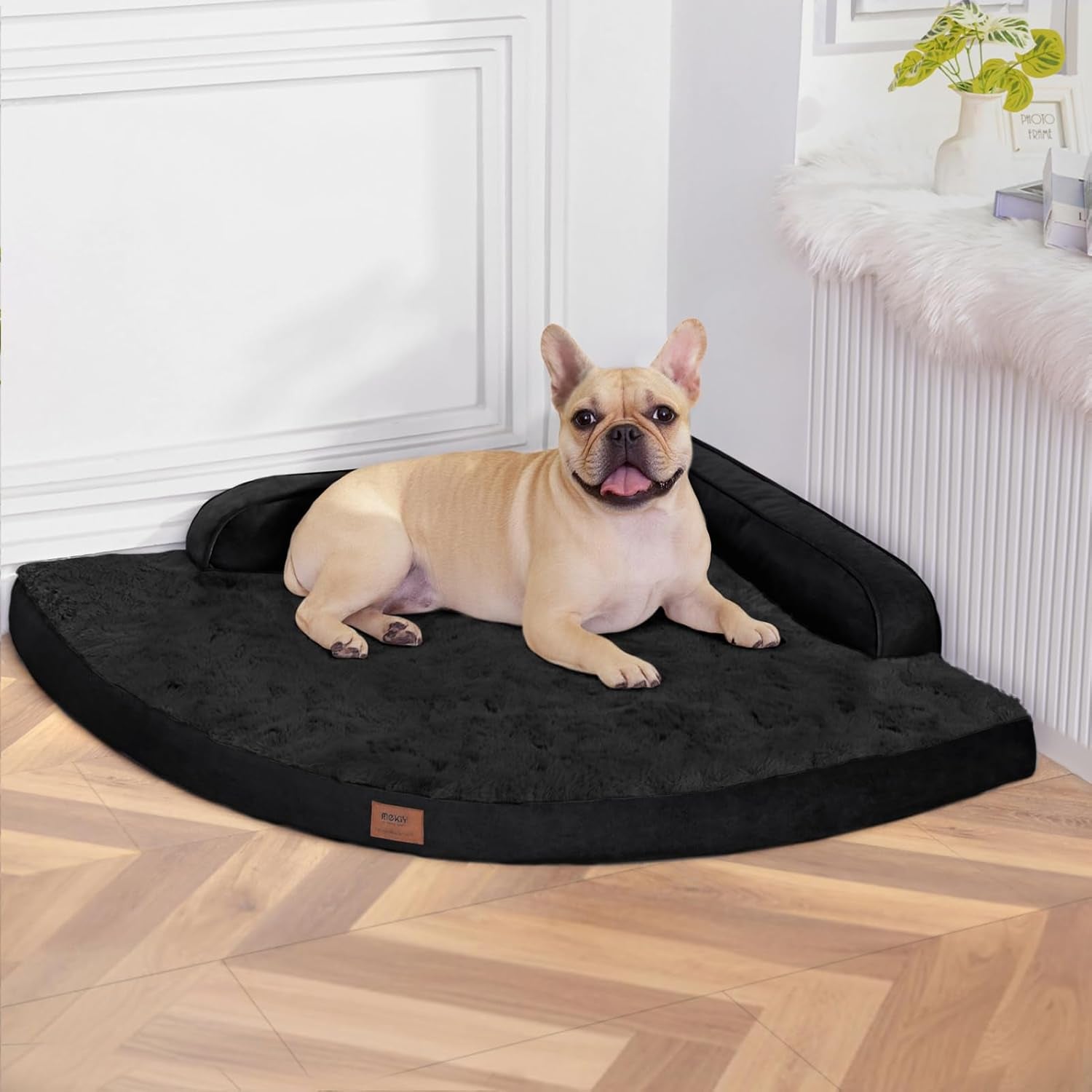 mekiy-orthopedic-waterproof-dog-bed-with-sides-for-extra-large-sizes-dogs-egg-crate-foam-waterproof-liner-anti-slip-bottom-space-saving-perfect-for-corners-and-sofa-edges-40-x-40-inch