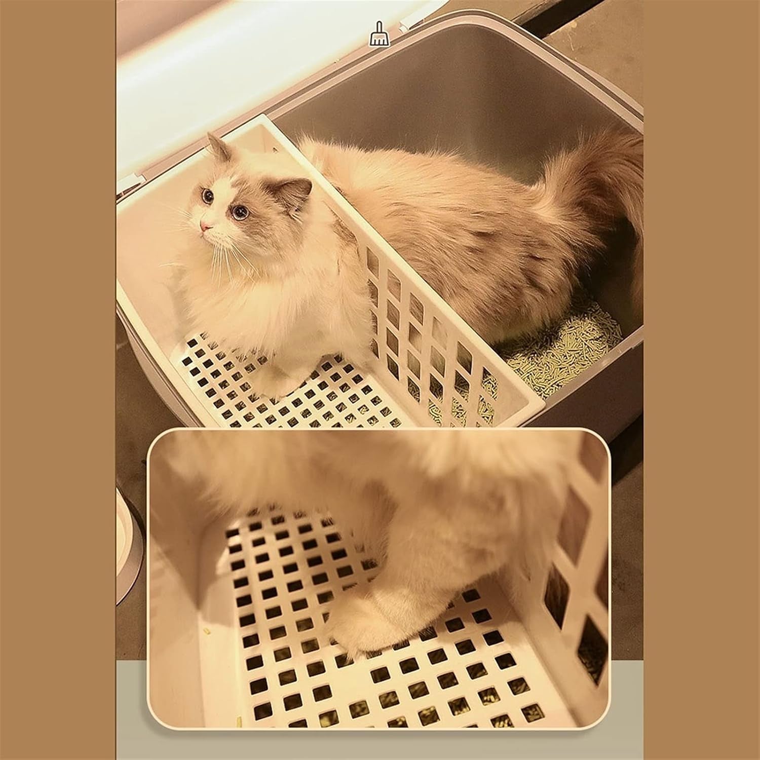dog-potty-training-toilet-cat-litter-tray-with-corridor-semi-enclosed-box-large-creative-household-outdoor-pet-toilet-supplies-gray