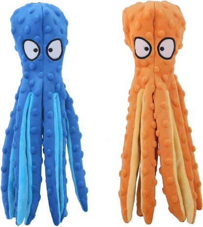CPYOSN 2 Pack Octopus Dog Toys, No Stuffing Squeaky Crinkle Plush Chew Toys | Mess-Free Design, Interactive Squeaker & Crinkle Sounds, Machine Washable, 12.6 Inch for All Breeds9
