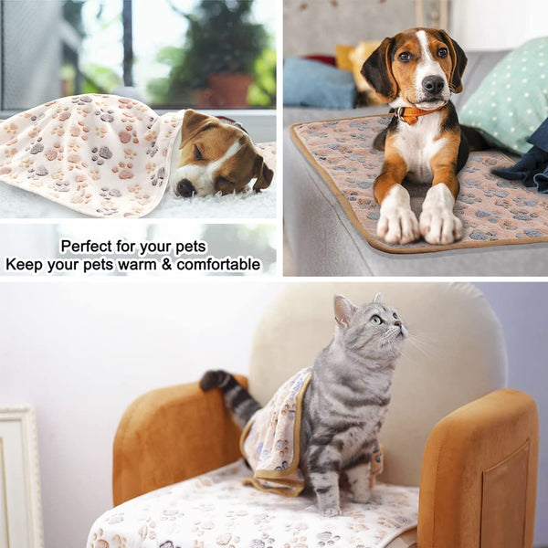 MIWOPET 3 Pack Cat and Dog Blanket Soft & Warm Fleece Flannel Sleep Mat, Great Pet Throw for Puppy, Kitten,Cats,Small Dogs (Small 23" X 15")5