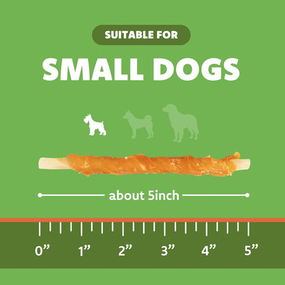 MON2SUN Dog Treats, 4.5-4.7 Inch Chicken Wrapped Codfish Sticks, 14.11 Oz | 40 Count Pack, Soft Chewy Texture, Low-Fat Recipe, Rawhide-Free Daily Treats, Suitable for Small Dogs2