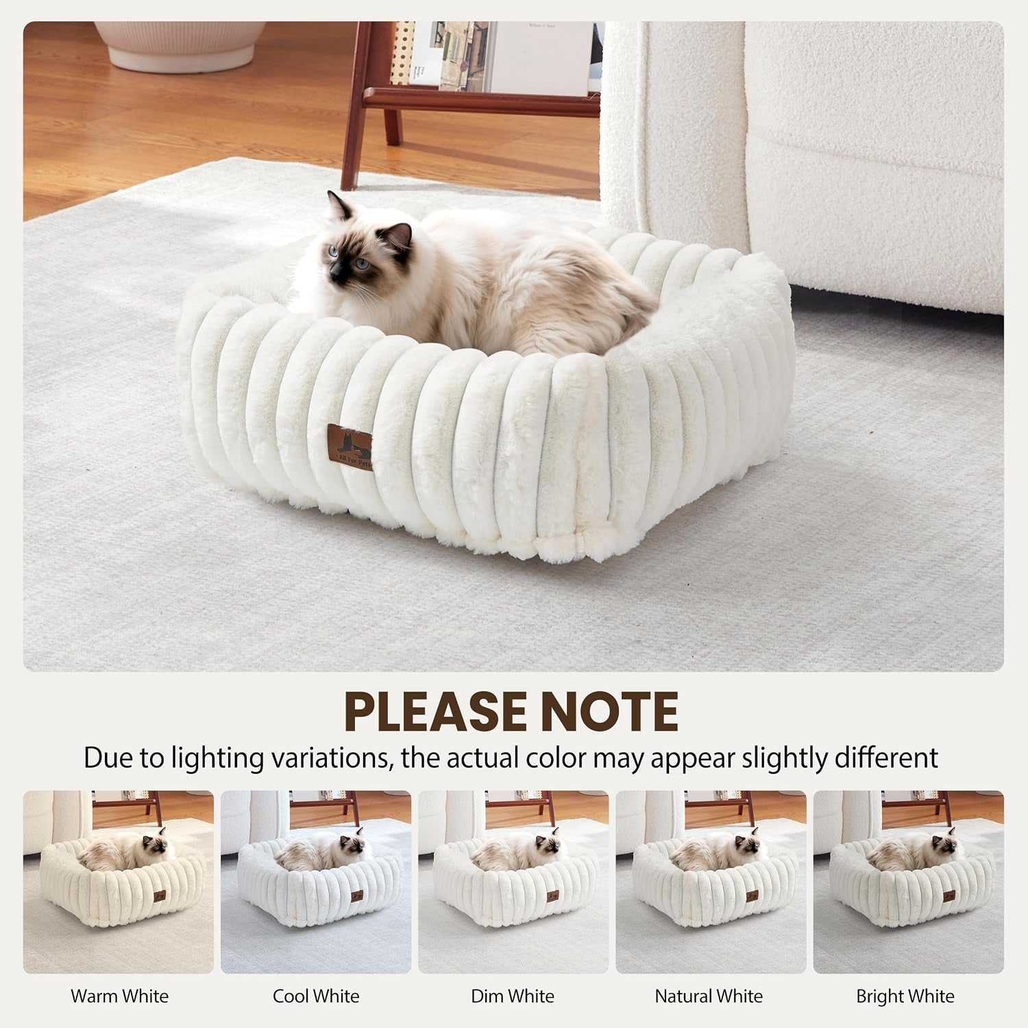 cute-dog-bed-for-small-dogs-cats-washable-fluffy-cat-beds-for-indoor-cats-rectangle-orthopedic-memory-foam-puppy-beds-with-anti-slip-bottom-20-x19-x-7-inches-cream20x19x6inchs