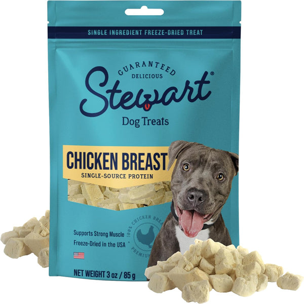 Stewart Freeze Dried Dog Treats, 100% Chicken Breast, 2.5 Oz Pouch | Premium Quality Raw Protein, Single Ingredient, High Protein Training Treats & Food Topper, No Refrigeration, Cat Friendly10