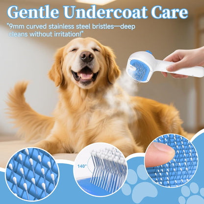 Pet Steam Brush for Dogs & Cats, 3-In-1 Shedding Grooming Tool | Self Cleaning Spray Comb with Mist, Dog Brush for Shedding, Cat Brush for Hair Removal, Long Haired Pets, Waterless Shampoo5