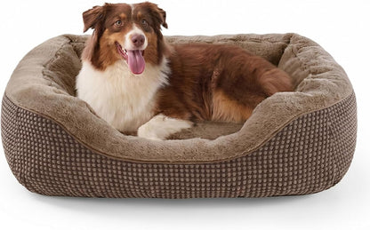 INVENHO Medium Dog Beds for Medium Dogs Washable, Rectangle Dog Bed Medium Size Dog, Orthopedic Dog Bed, Warming Soft Calming Sleeping Puppy Bed Durable Pet Bed with Anti-Slip Bottom M(30"X24"X9")33