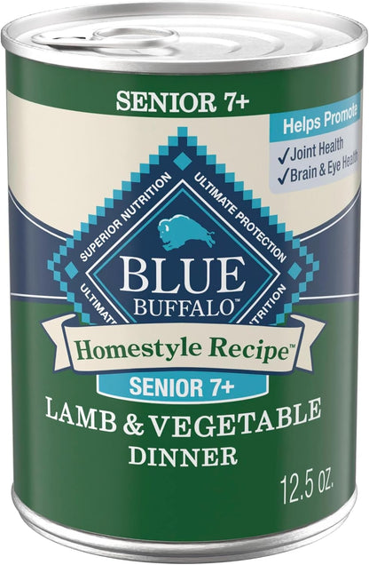 Blue Buffalo Homestyle Recipe Chicken & Vegetable Dinner Paté Natural Wet Dog Food for Senior 7+ Dogs, Made with Natural Ingredients, Vitamins & Minerals, 12.5-Oz. Can (12 Count)13