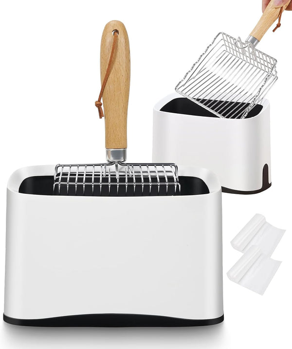 Cat Litter Scoop, Kitty Metal Scooper with Hook and Hole, Non Stick | Stainless Steel Kitten Poop Lifter, Durable & Heavy Duty Sifter, Easy to Clean, Saves Time, for Litter Box8