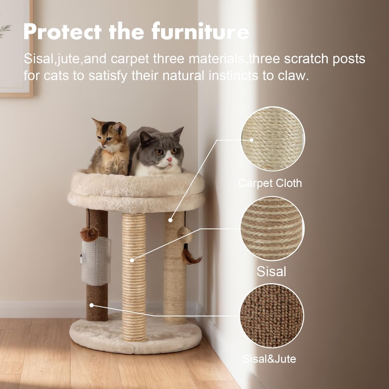 mecool-4in1-small-cat-tree-scratching-post-with-tower-soft-bed-sisal-carpet-jute-posts-with-three-hanging-ball-toys-and-massage-brush-for-indoor-cats-and-kittens