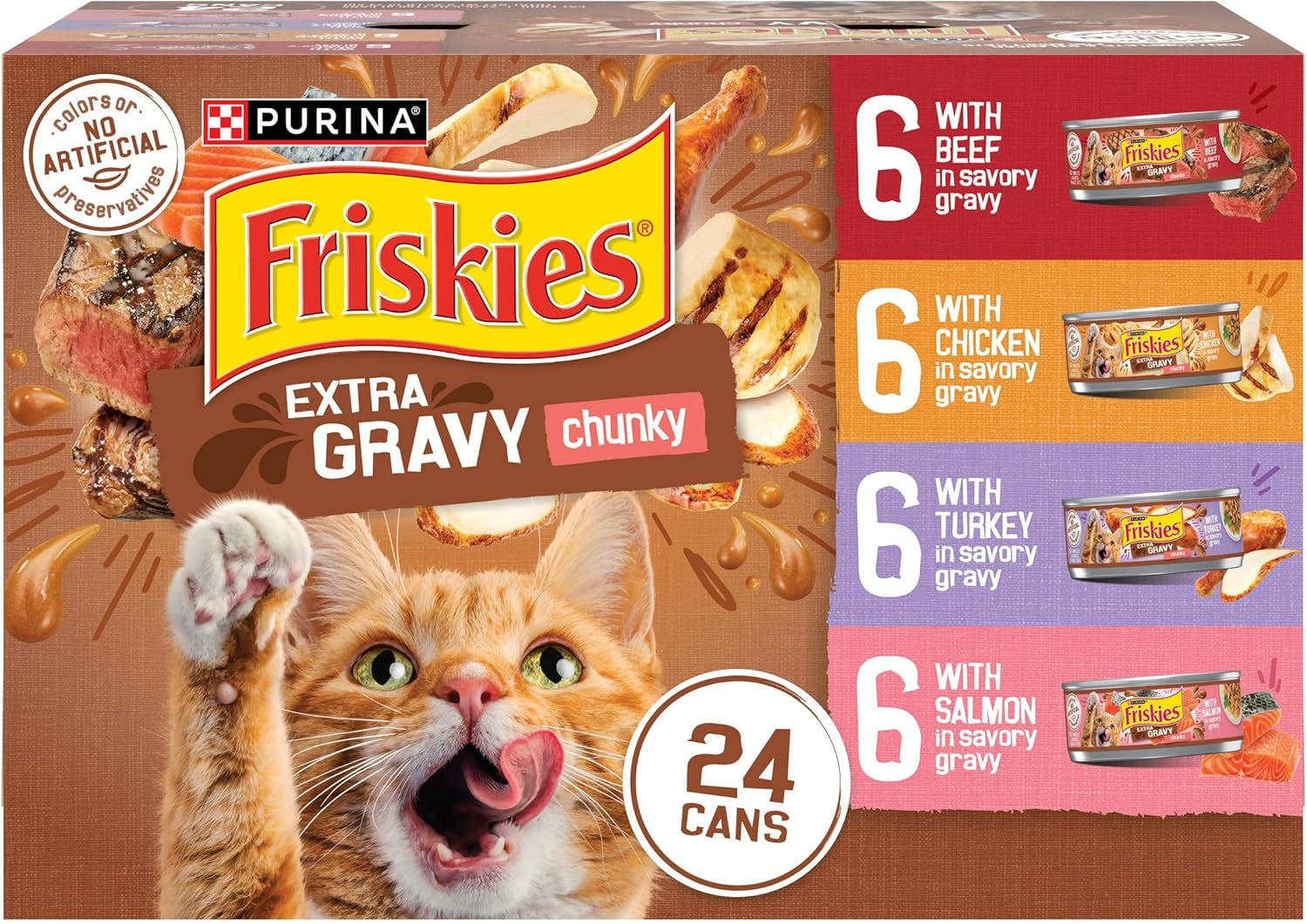 purina-friskies-extra-gravy-wet-cat-food-chunky-24ct-variety-pack-with-chicken-turkey-salmon-beef-pack-of-24-5-5-oz-cans