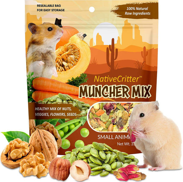 Exotic Nutrition Muncher Mix (3.5 Oz) - Natural & Nutritional Treat for Hamsters, Gerbils, Rats, Degus, and Squirrels3