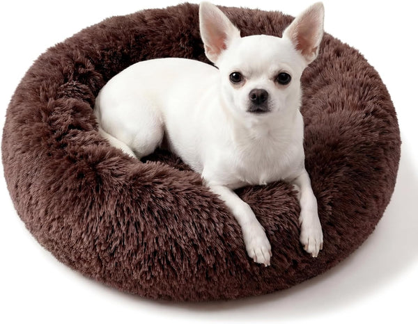 Small Calming Dogs Bed for Small Dogs Anti-Anxiety Machine Washable Fluffy Luxury Anti-Slip Waterproof Mute Base Warming Cozy Soft Pet Puppy round Bed50