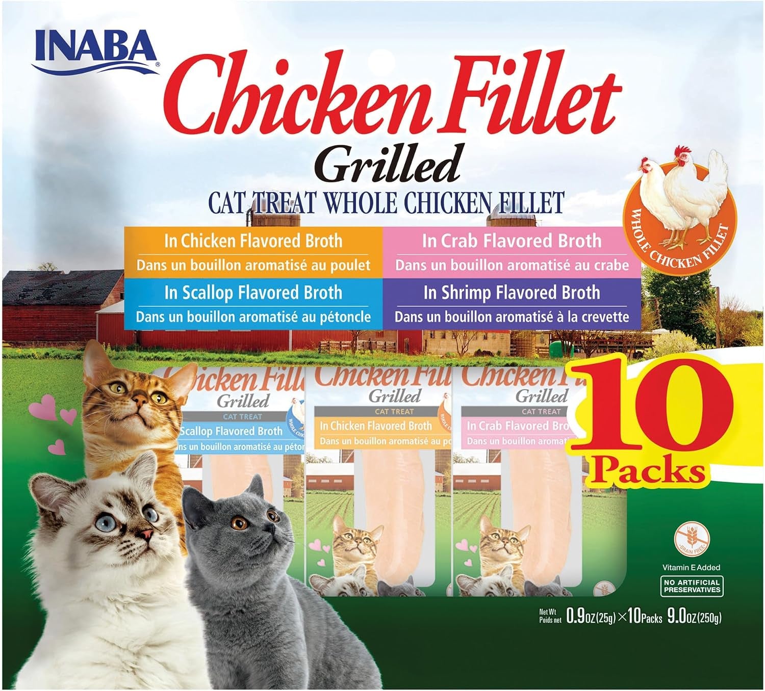 inaba-grilled-fillet-cat-treats-chicken-fillet-variety-box-10ct-hand-cut-grilled-chicken-broth-packed-vacuum-packed-78-moisture-immune-support-grain-free-10-x-0-9-oz-fillets