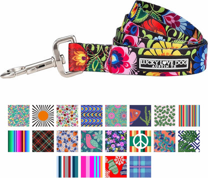 Lucky Love Dog Leash, Beautiful Vivid Patterns, Durable & Long Lasting (Blackbird, Large)2