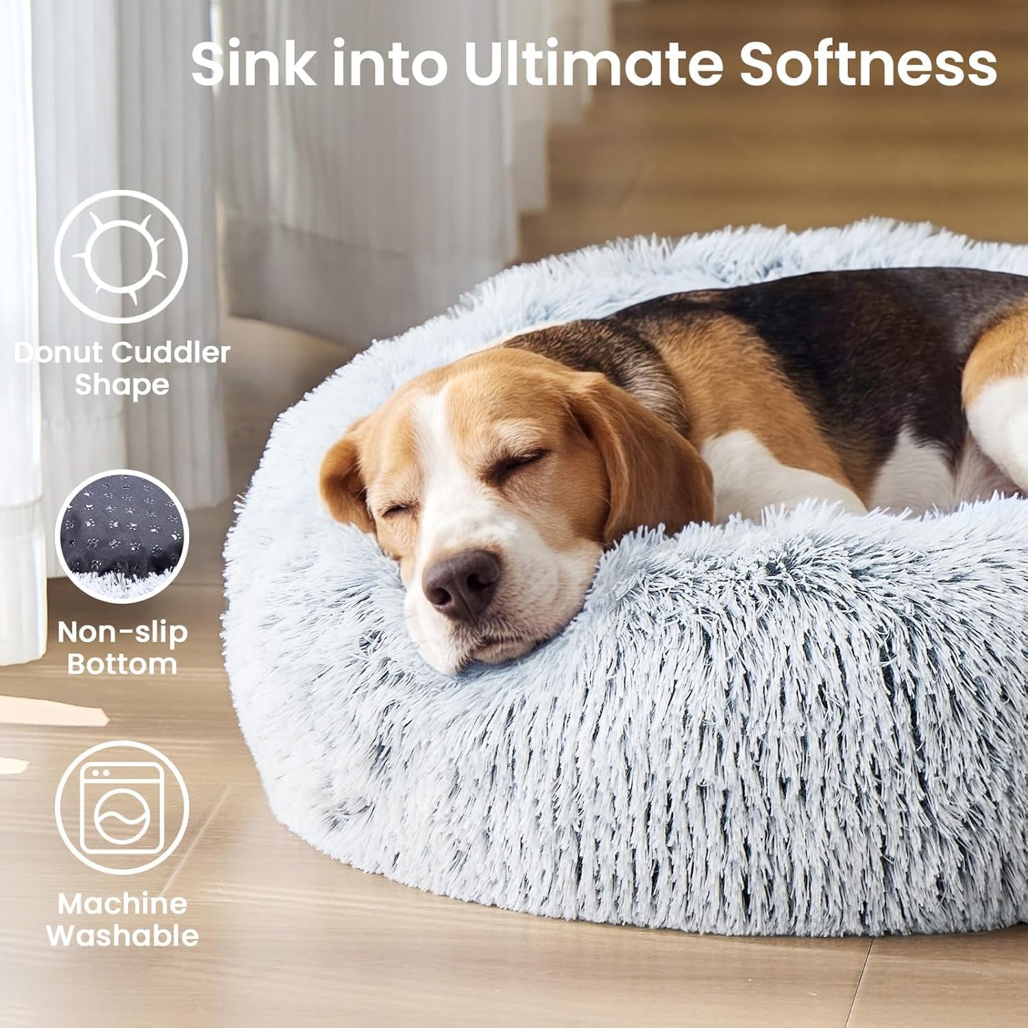 jollyvogue-small-dog-bed-calming-dog-beds-for-small-dogs-indoor-cats-20-inches-donut-washable-cat-bed-for-kittens-puppies-round-fluffy-plush-faux-fur-pet-bedssmoke-grey