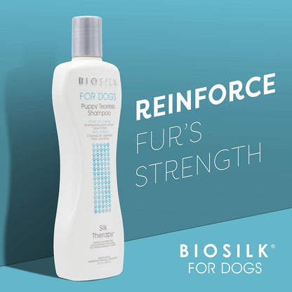 Biosilk for Dogs Puppy Tearless Shampoo, Gentle Dog Wash with Silk Proteins, Paraben and Sulfate Free Formula Helps Clean and Condition Coats for Puppies and Dogs, 12 Fl Oz3