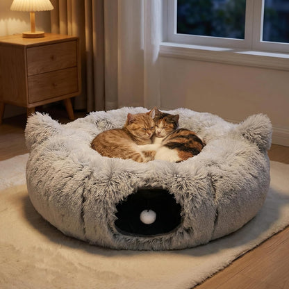 3-In-1 Cat Tunnel Bed – Cat Tunnels & Cat Beds for Indoor Cats with Catnip Toys – Cat Bed Cave & Peekaboo Cat Hideaway – Foldable Interactive Cat, Kitty & Kitten Toys7