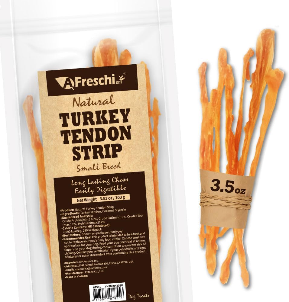 a-freschi-srl-turkey-tendons-for-dogs-usa-sourced-human-grade-rawhide-free-long-lasting-puppy-chews-all-natural-hypoallergenic-dog-treats-for-small-breeds-strips-3oz-pack