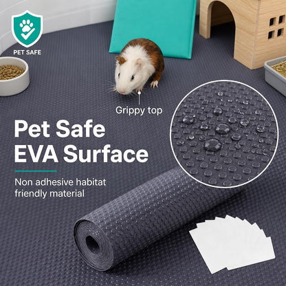 LUFTPETS Waterproof Guinea Pig Cage Liner Roll, 18X79 Cut to Fit Any Cage | Leakproof EVA Base under Fleece, Litter Boxes or Reptile Tanks. Non-Slip, Reusable, Wipe Clean6