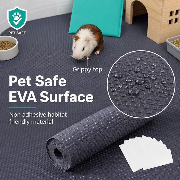 LUFTPETS Waterproof Guinea Pig Cage Liner Roll, 18X79 Cut to Fit Any Cage | Leakproof EVA Base under Fleece, Litter Boxes or Reptile Tanks. Non-Slip, Reusable, Wipe Clean6