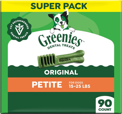 Greenies Petite Natural Dental Dog Treats, Original Flavor, 60 Count | Original Flavor, 47% Less Tartar, Freshens Breath, Natural Ingredients, Vitamins & Minerals, for Dogs 15-25 Lbs, 36 Oz. Pack13