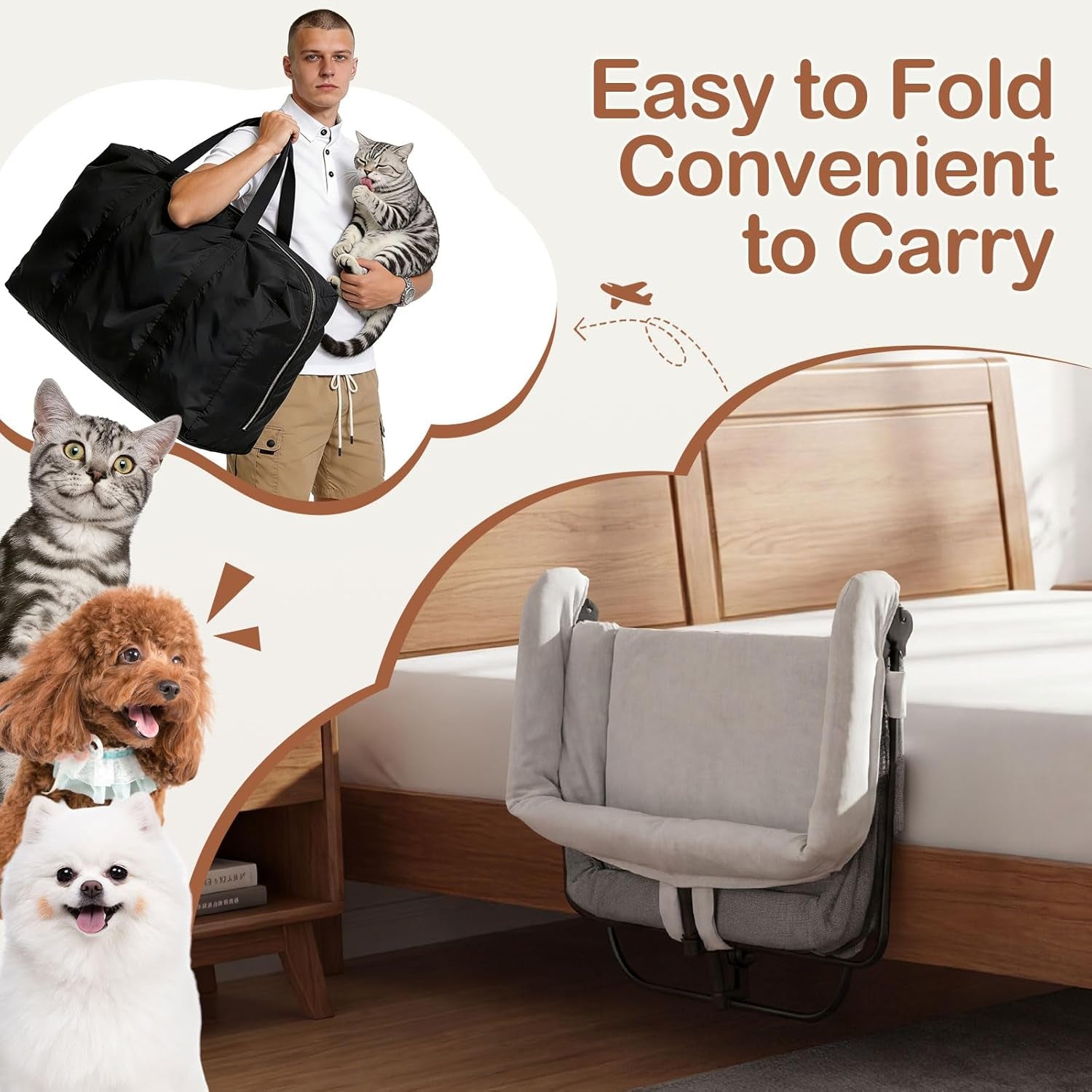 bedside-dog-bed-adjustable-to-human-bed-height-11-inch-guardrail-foldable-portable-pet-bed-attachment-improves-owners-sleep-quality-for-small-size-dogs-40-lbs-all-cats