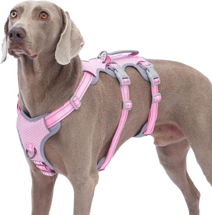 Huntboo Escape Proof Harness, No Slip Dog Harness Escape Proof, Fully Reflective Harness with Handle, Breathable, Durable, Adjustable Vest for Medium Dogs Walking and Training Gear (Black, M)20