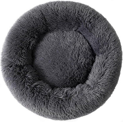 Calming Donut Cat Bed Dog Bed round Plush Pet Bed Fluffy Rabbit Cave Warm Dog Couch Non Slip Bottom for Pets Furniture up to 5KG9