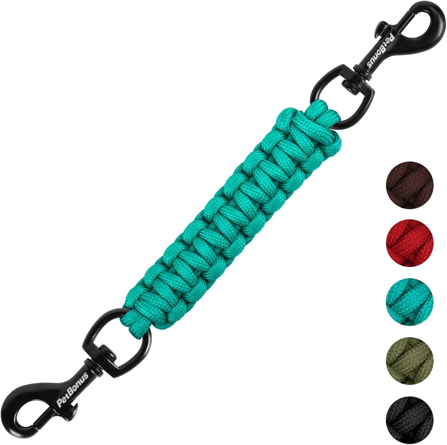 petbonus-dog-collar-safety-clip-handmade-prong-collar-to-harness-connector-dog-leash-backup-safety-strap-escape-proof-double-ended-clasp-lead-connector-for-pinch-collar-harness-black