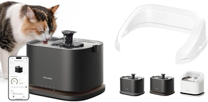 PETLIBRO Cat Water Fountain Stainless Steel Tray, Cordless Cat Fountain Battery Operated, 3L/101Oz Pet Water Fountain App Monitoring, Quiet Cat Fountains for Drinking, Easy Clean 5G Wifi Cat Dispenser11