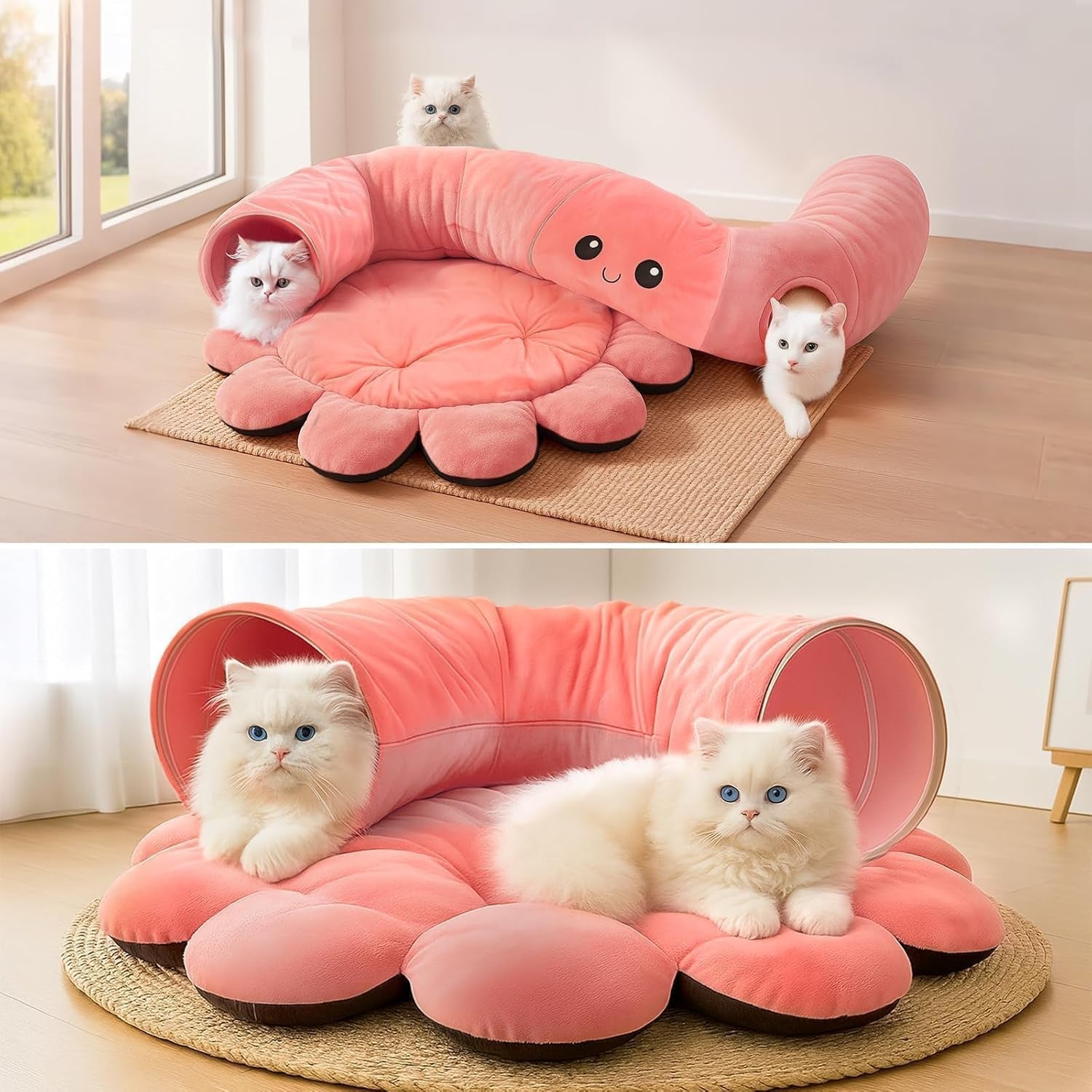 cat-tunnel-bed-with-20-cat-toys-collapsible-play-tunnel-for-indoor-cats-kitten-toys-for-indoor-kittens-octopus-shaped