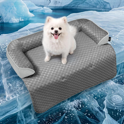 Calming Large Dog Bed for Couch, 41 X 37 Inch Removable Couch Cover for Dogs Washable, Non-Slip Fluffy Plush Dog Sofa Mat for Furniture Protector - Grey20