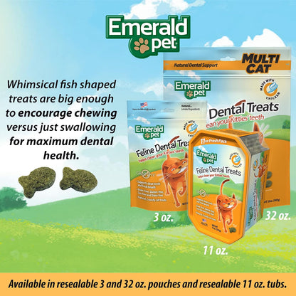 Emerald Pet Grain-Free Cat Dental Treats with Chicken – Crunchy Natural Dental Treats for Cats to Clean Teeth, Freshen Breath, and Reduce Plaque & Tartar – 11 Oz Tub7