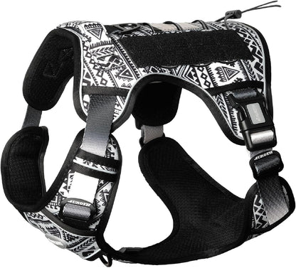 Auroth Tactical Dog Harness for Large Dogs No Pull Adjustable Pet Harness Reflective K9 Working Training Easy Control Pet Vest Military Service Dog Harnesses Army Yellow L23