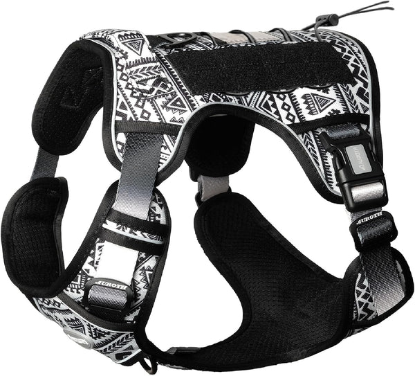 Auroth Tactical Dog Harness for Large Dogs No Pull Adjustable Pet Harness Reflective K9 Working Training Easy Control Pet Vest Military Service Dog Harnesses Army Yellow L23