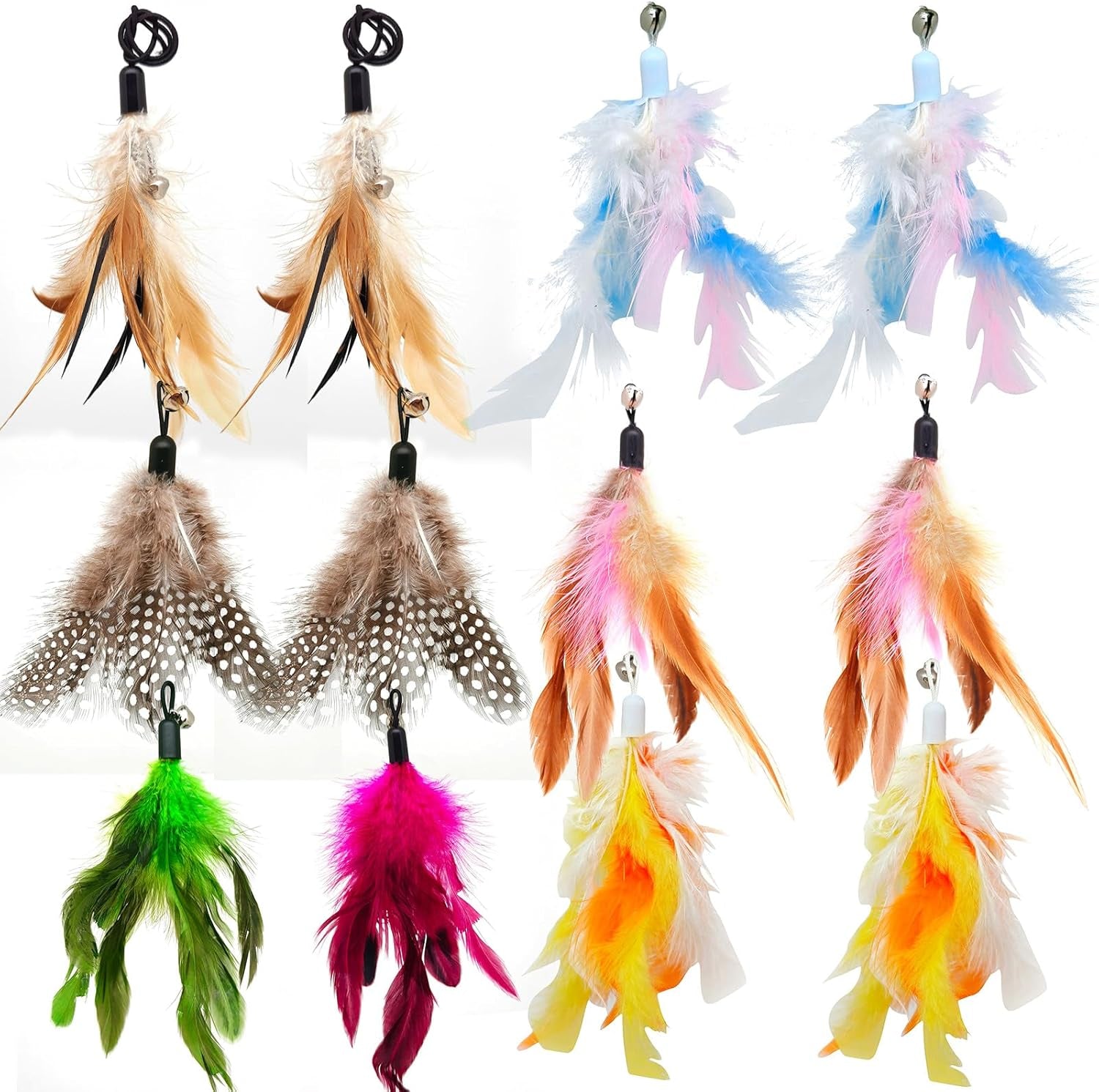 12-pack-cat-wand-feather-toy-refills-with-bells-natural-feather-replacement-for-interactive-teaser-toys-colorful-wand-attachments-durable-and-safe-cat-toy-accessories-for-exercise-and-play
