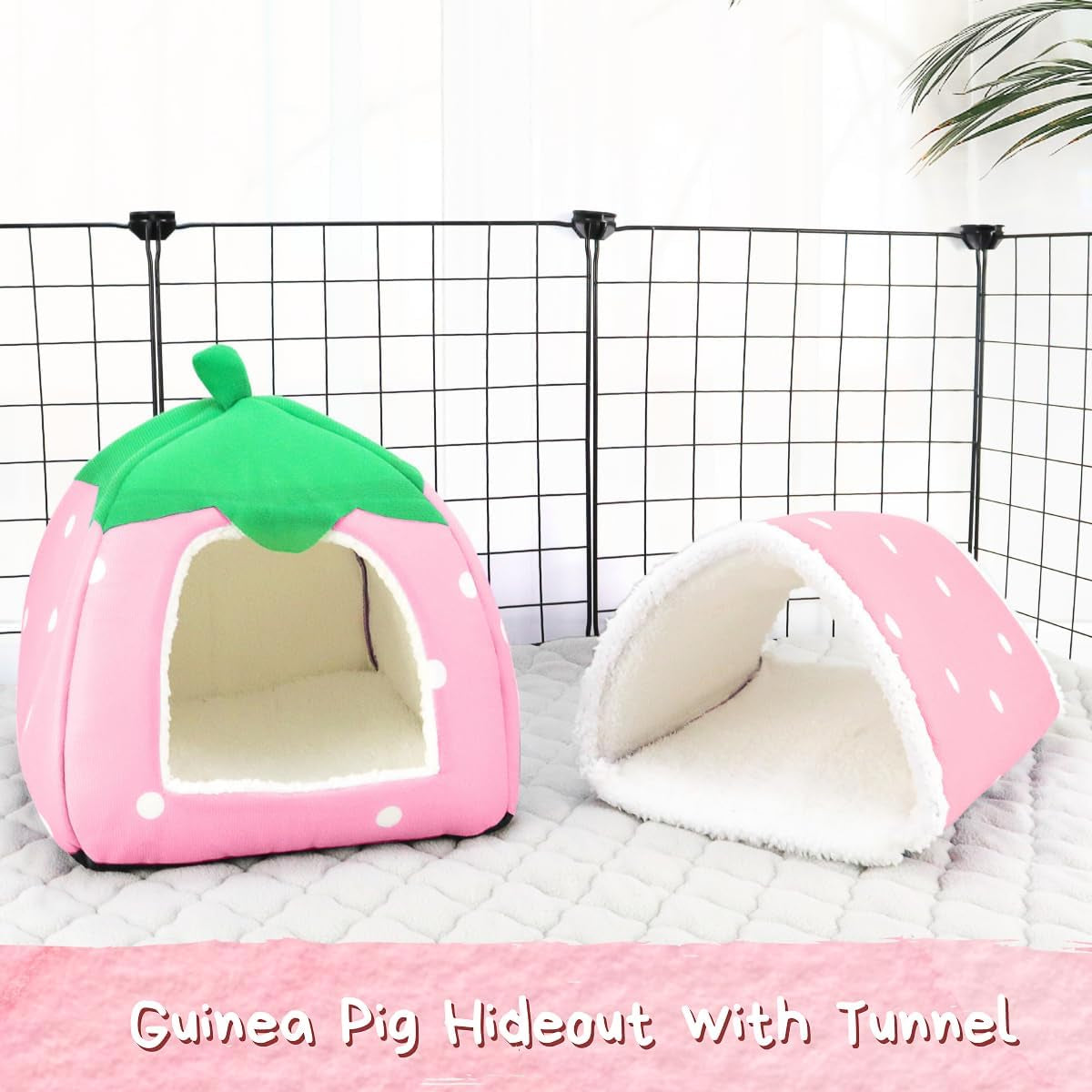 guinea-pig-hideout-with-tunnel-washable-fleece-house-bed-chinchilla-hideaway-enrichment-toys-and-cage-accessories-for-ferret-hedgehog-small-animal